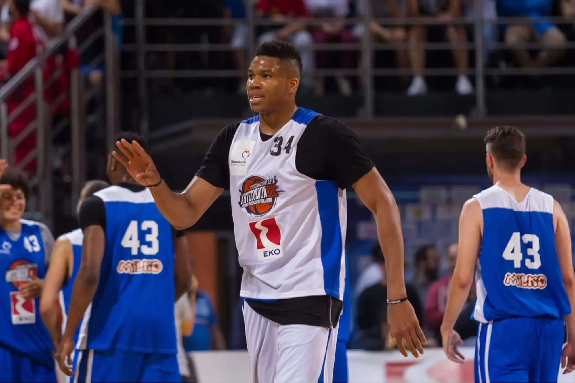 Giannis Antetokounmpo, a Greek-Diaspora fan favorite, at the 2016 Streetball event in Thessaloniki.